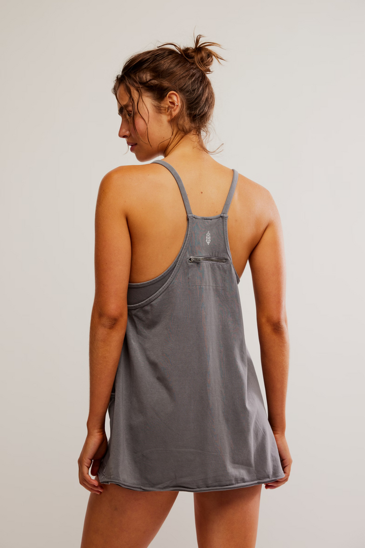 Free People Movement Hot Shot Mini Dress in Gunmetal