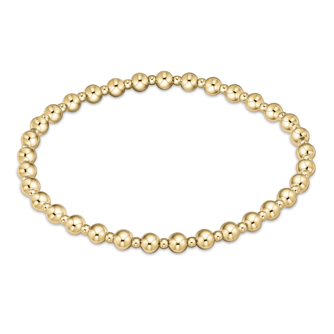 Enewton Extends- Classic Grateful Pattern 4mm Bead Bracelet-Gold