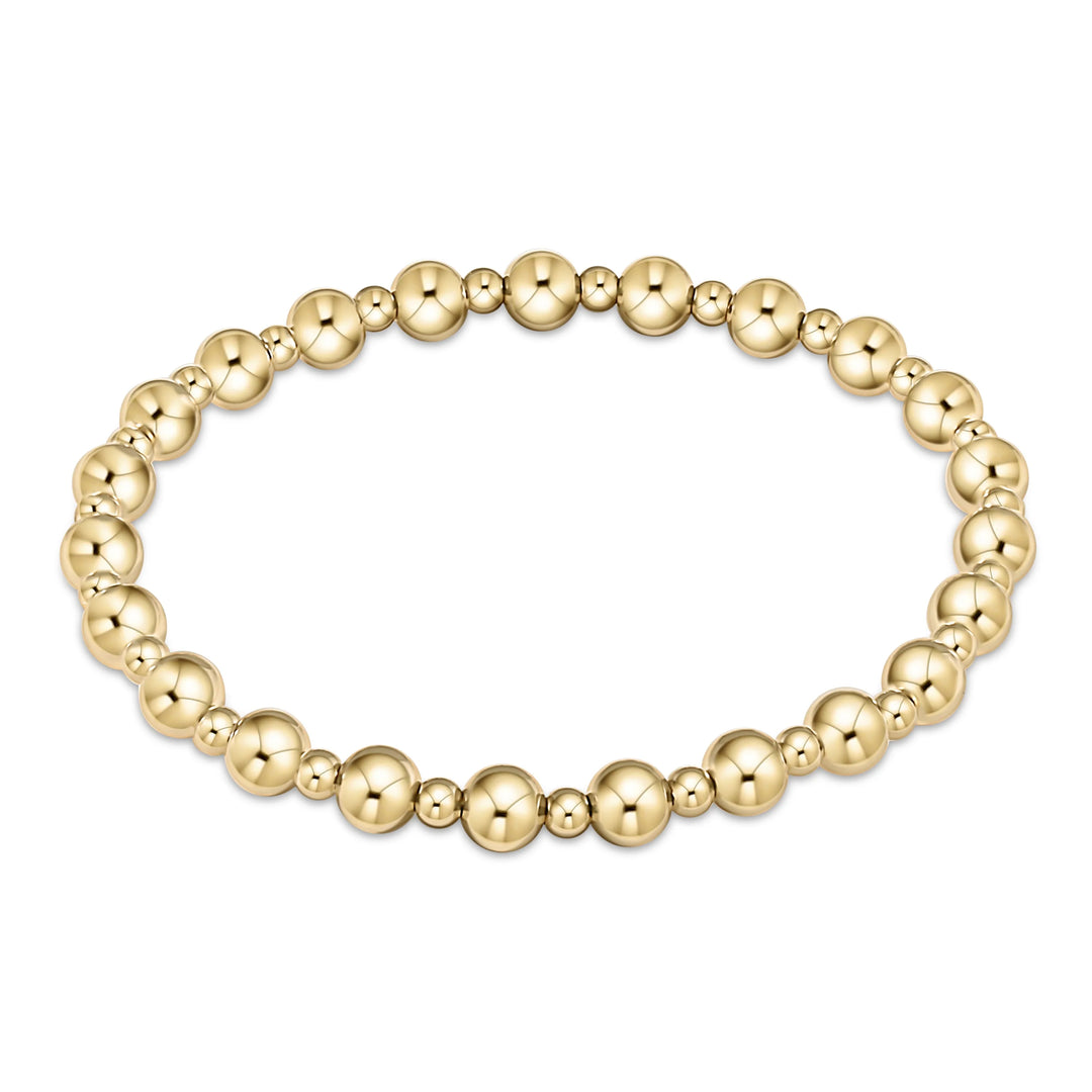 Enewton Extends- Classic Grateful Pattern 5mm Bead Bracelet-Gold