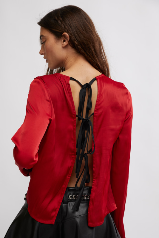 Free People Arabella Blouse in Rubies