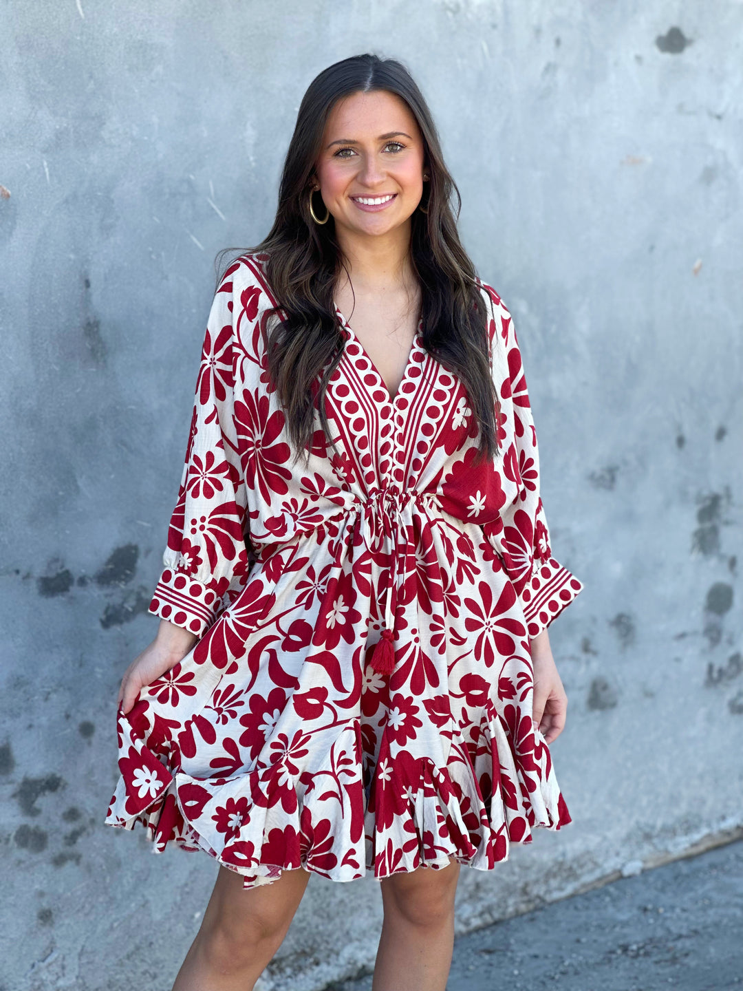 Gone Rogue Red Printed Dress