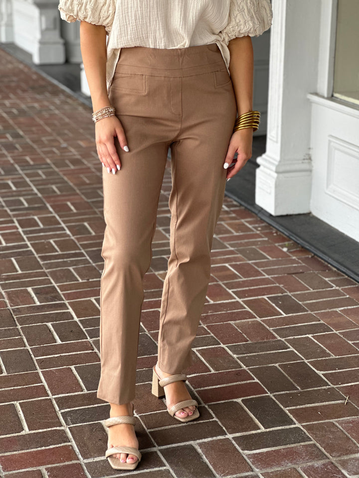 Renuar Go To Ankle Length Pant in Tan