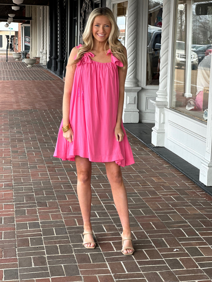 Catch My Flow Pink Sleeveless Mini Dress