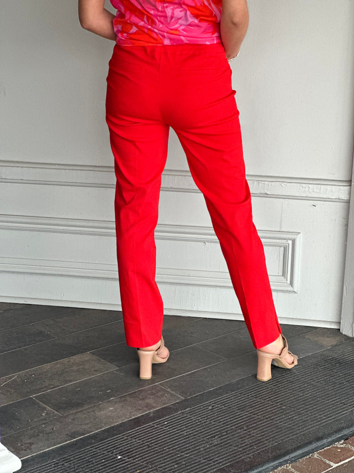 Renuar Go To Ankle Length Pant in Scarlet