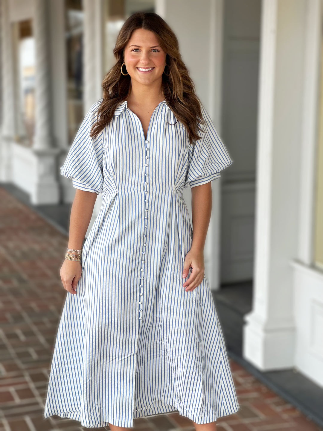 Picnic Adventure Midi Dress in Blue