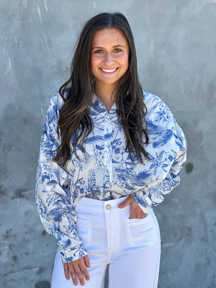 Wildflower's Song White Printed Top