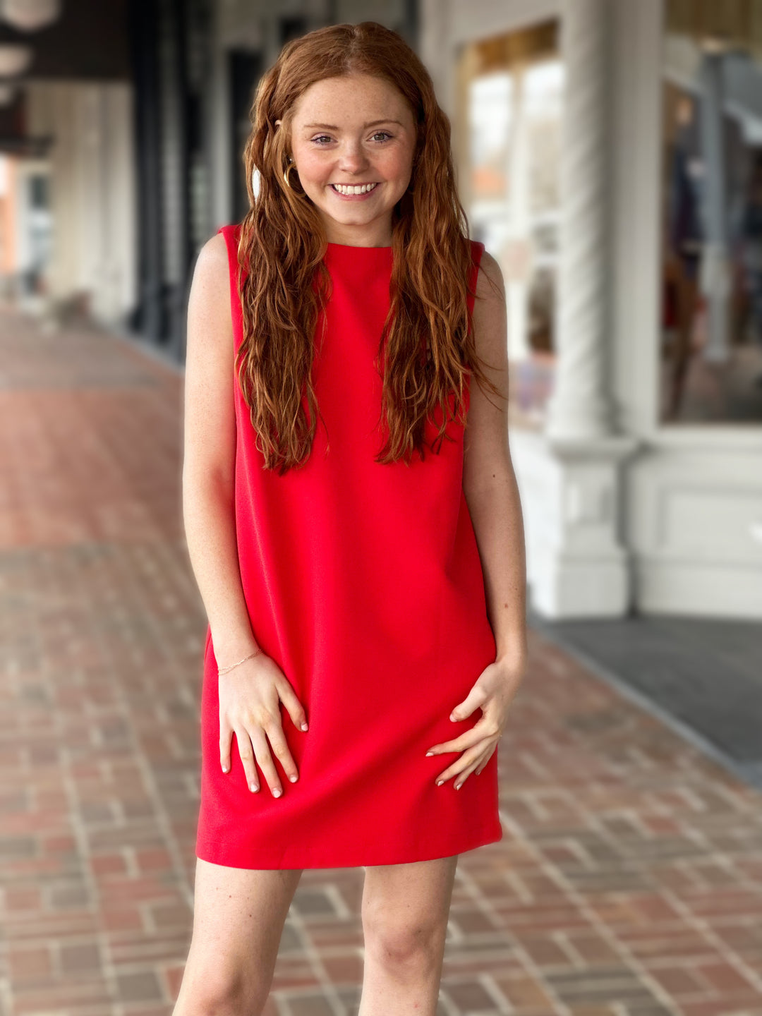 Perfect Bow Back Mini Dress in Red