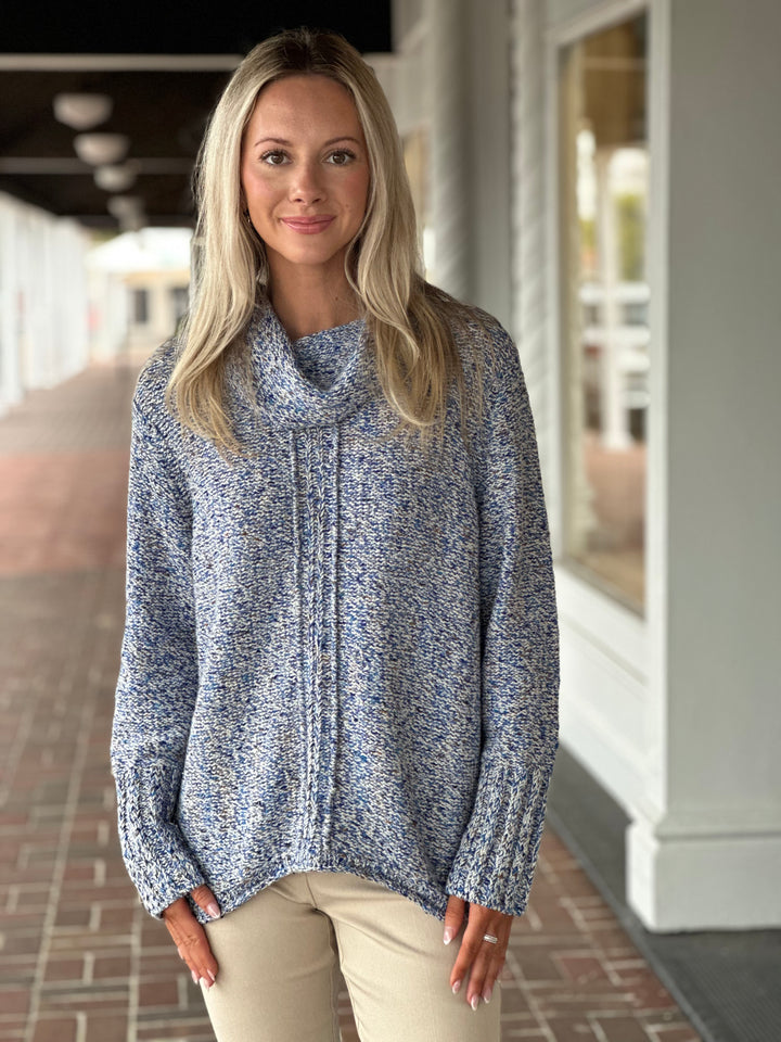 Habitat Space Dyed Speckle Cowl Sweater in Sapphire