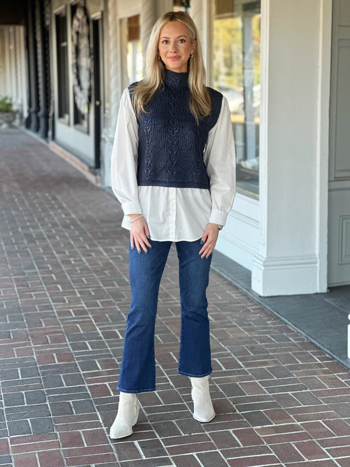 Lost In The Story Navy Sweater