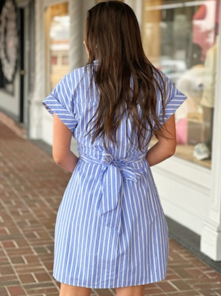 Molly Bracken Blue Button Collared Dress