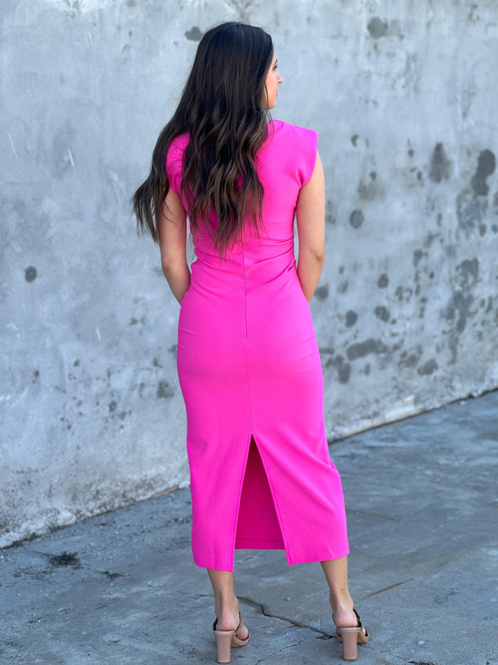 Stay With Me Pink Midi Dress