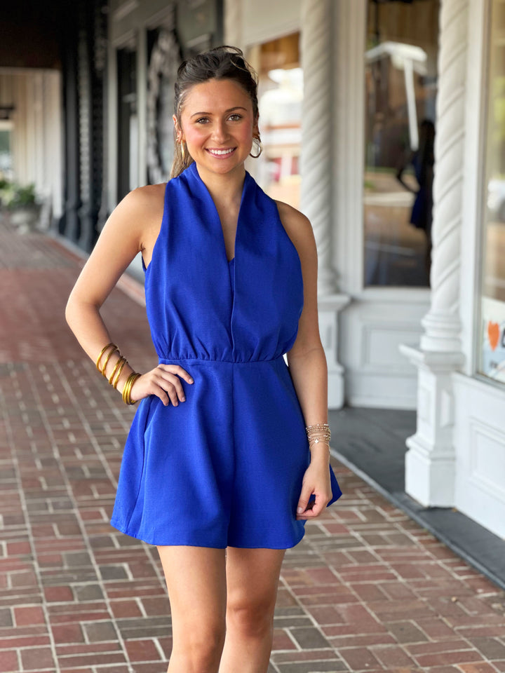 Royal Affair Blue Romper