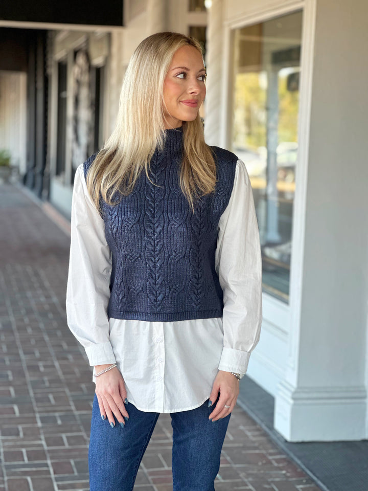 Lost In The Story Navy Sweater