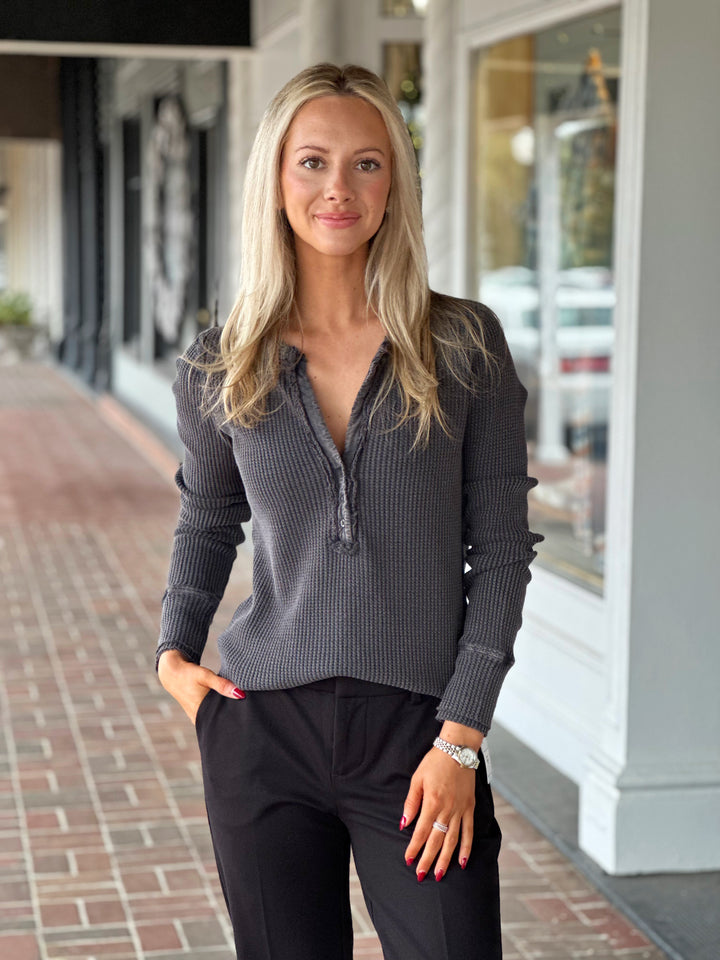 Dylan Brooks Button Top in Ranch Black