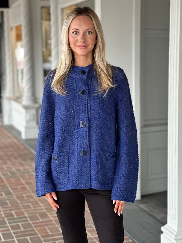 Habitat Brick Stitch Cardigan in Sapphire