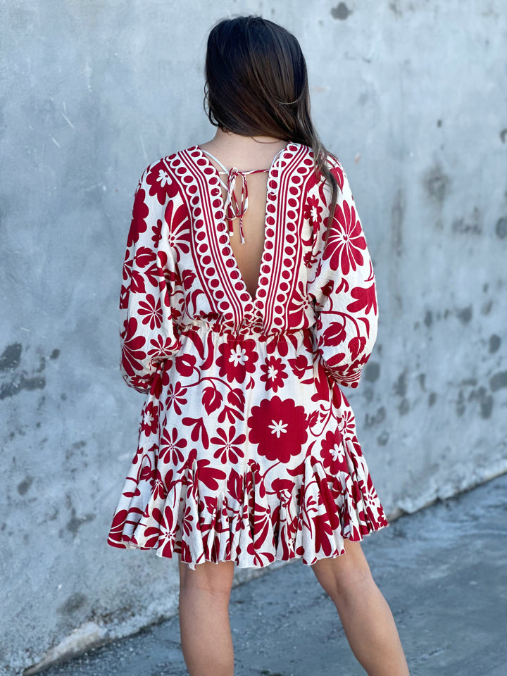 Gone Rogue Red Printed Dress