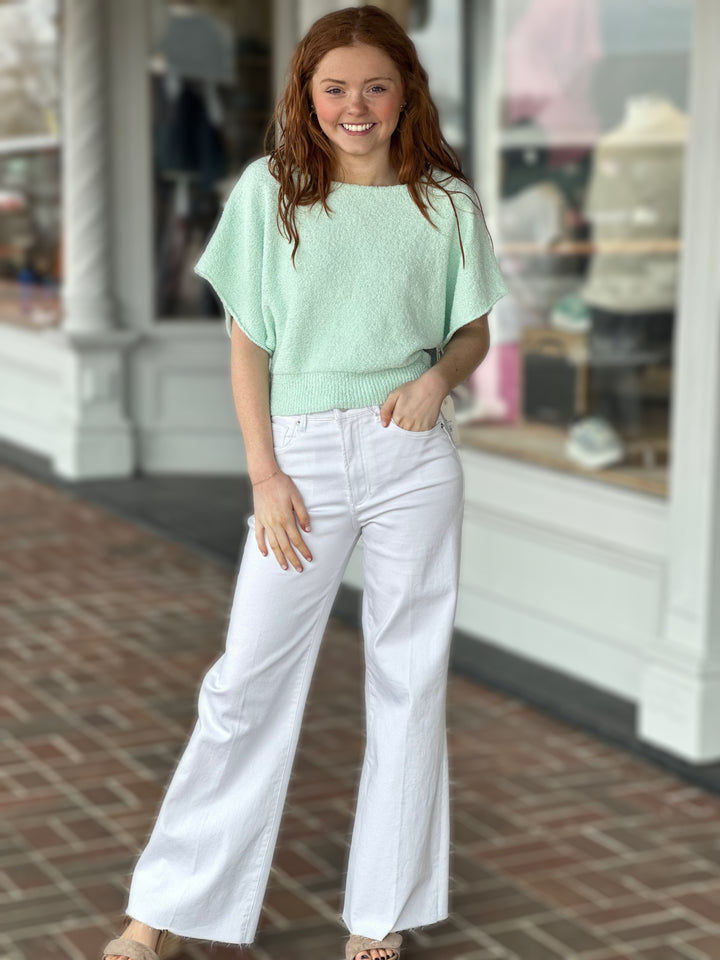 Azura Sweater Top in Mint