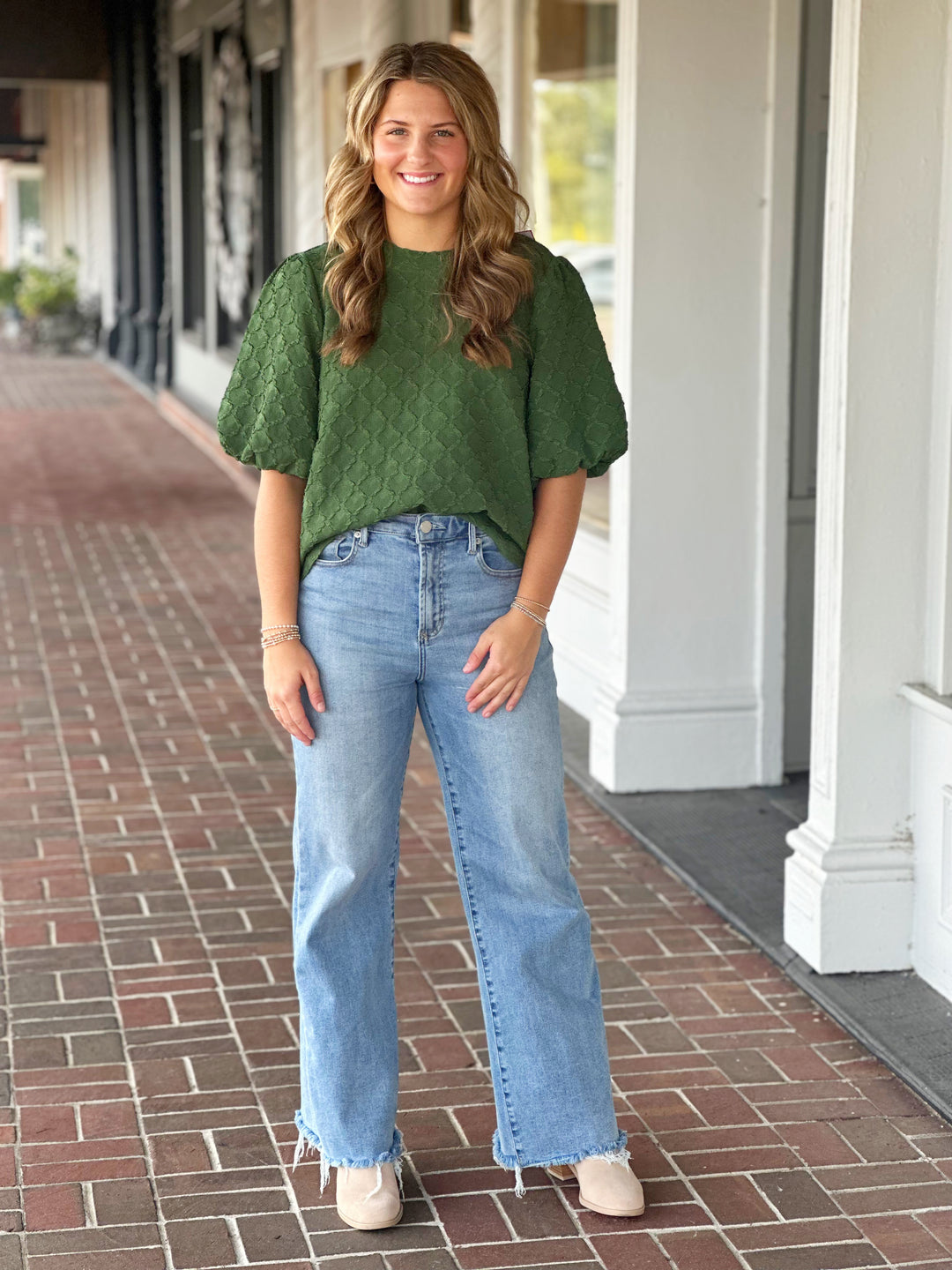 Joy Joy Iris Green Top