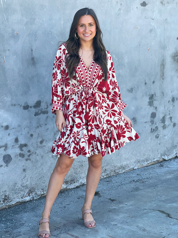 Gone Rogue Red Printed Dress