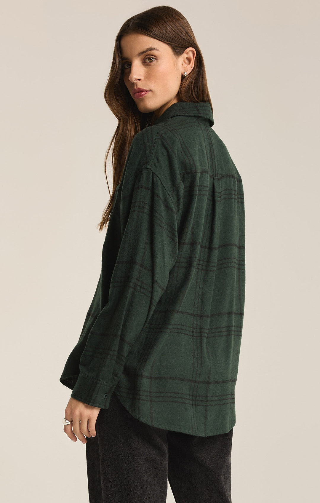 Z Supply River Plaid Button Up in Cyprus Green