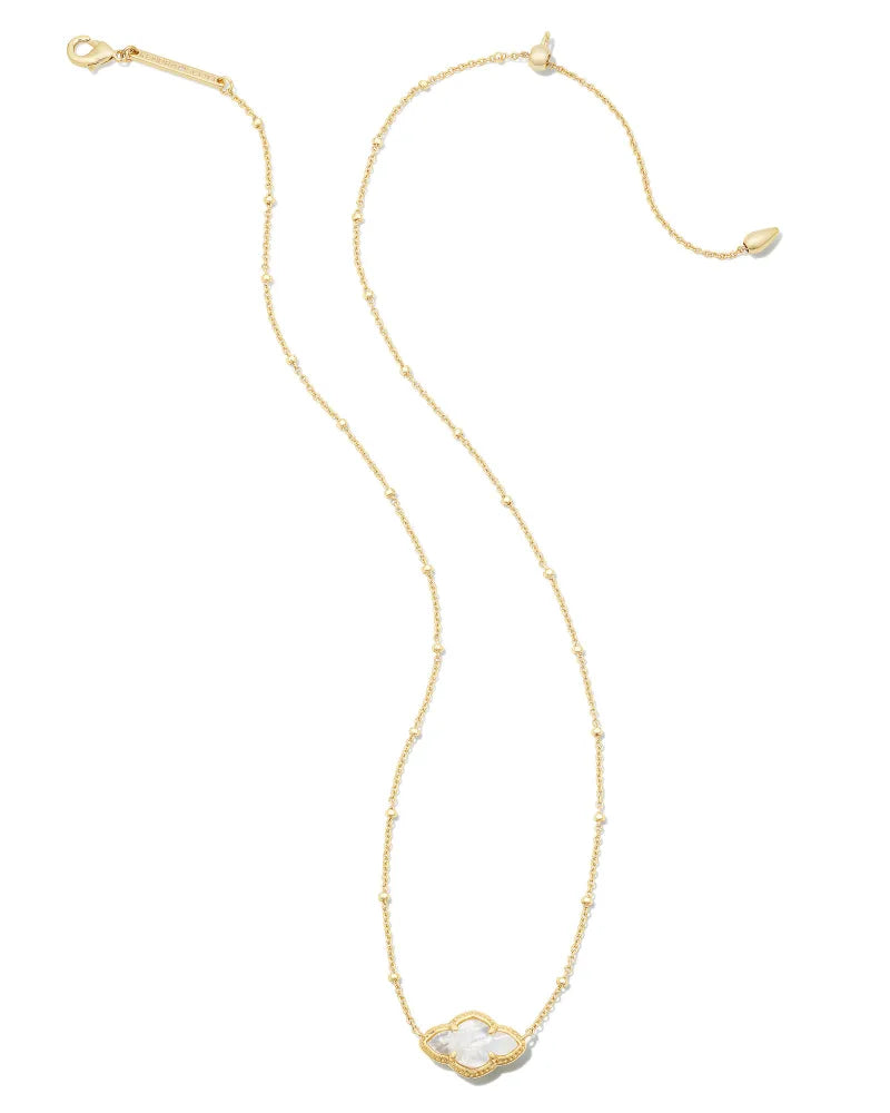 Kendra Scott Abbie Gold Pendant Necklace in Ivory Mother-of-Pearl