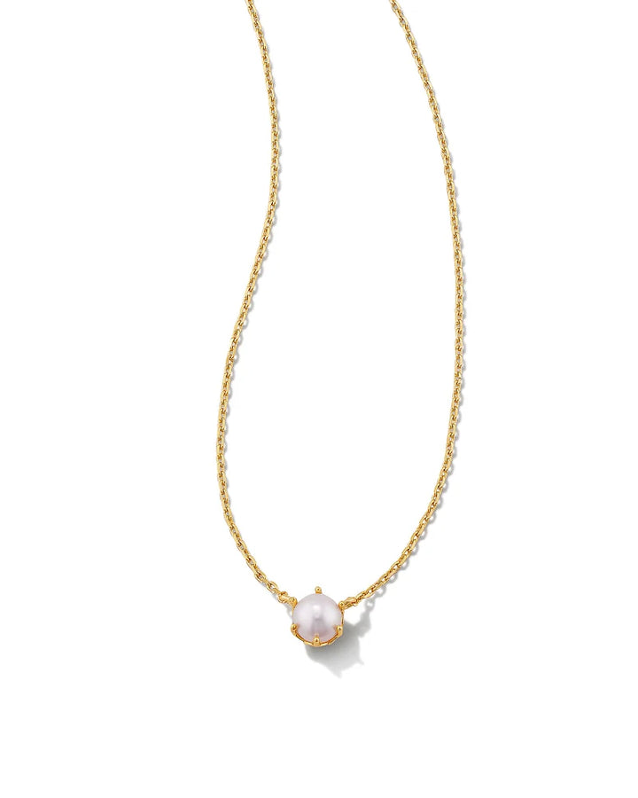 Kendra Scott Ashton Gold Pendant Necklace in White Pearl