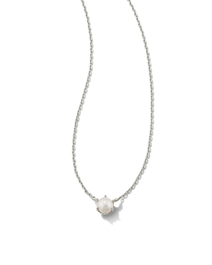 Kendra Scott Ashton Silver Pendant Necklace in White Pearl