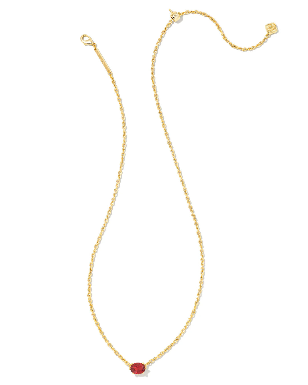 Kendra Scott Cailin Gold Pendant Necklace in Burgundy Crystal