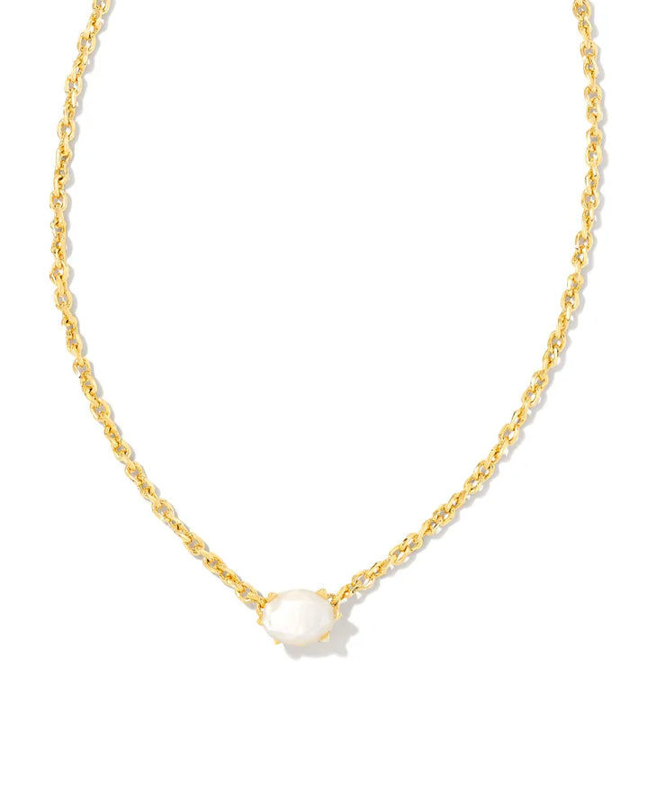 Kendra Scott Cailin Gold Pendant Necklace in Ivory Mother-of-Pearl