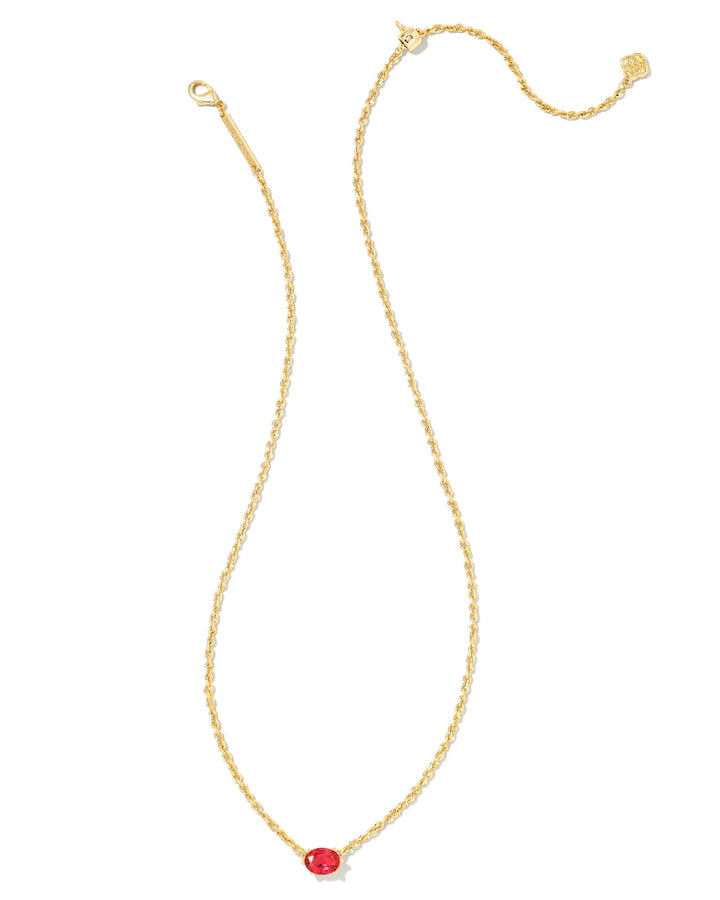 Kendra Scott Cailin Gold Pendant Necklace in Red Crystal