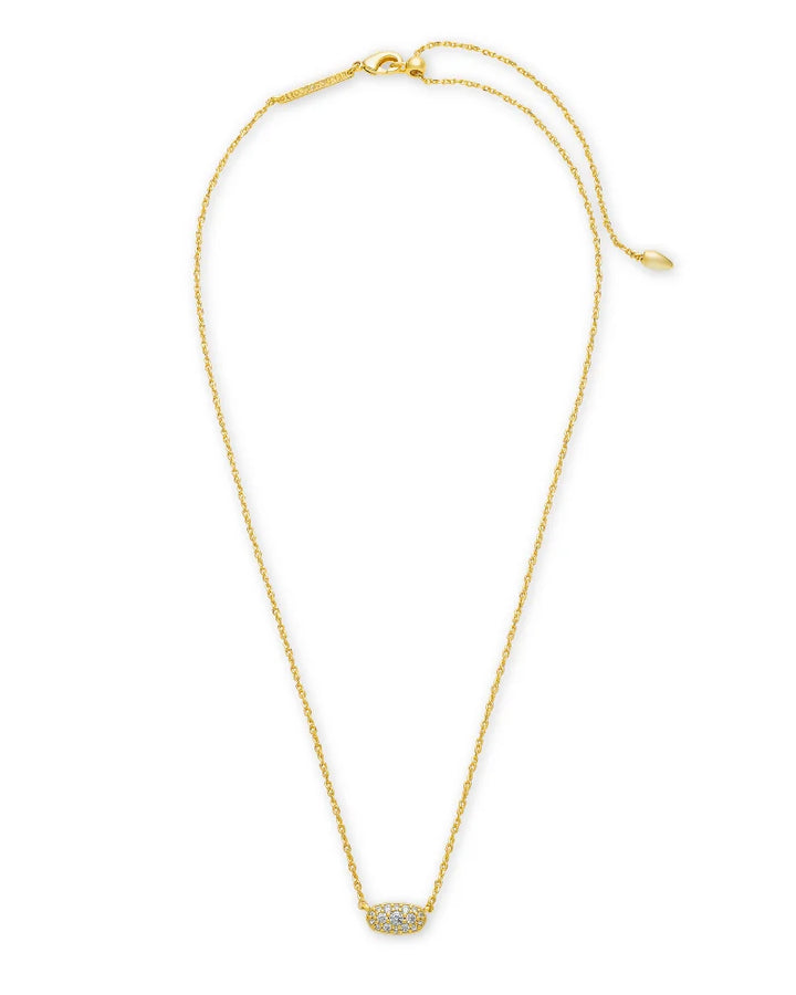 Kendra Scott Grayson Gold Pendant Necklace in White Crystal