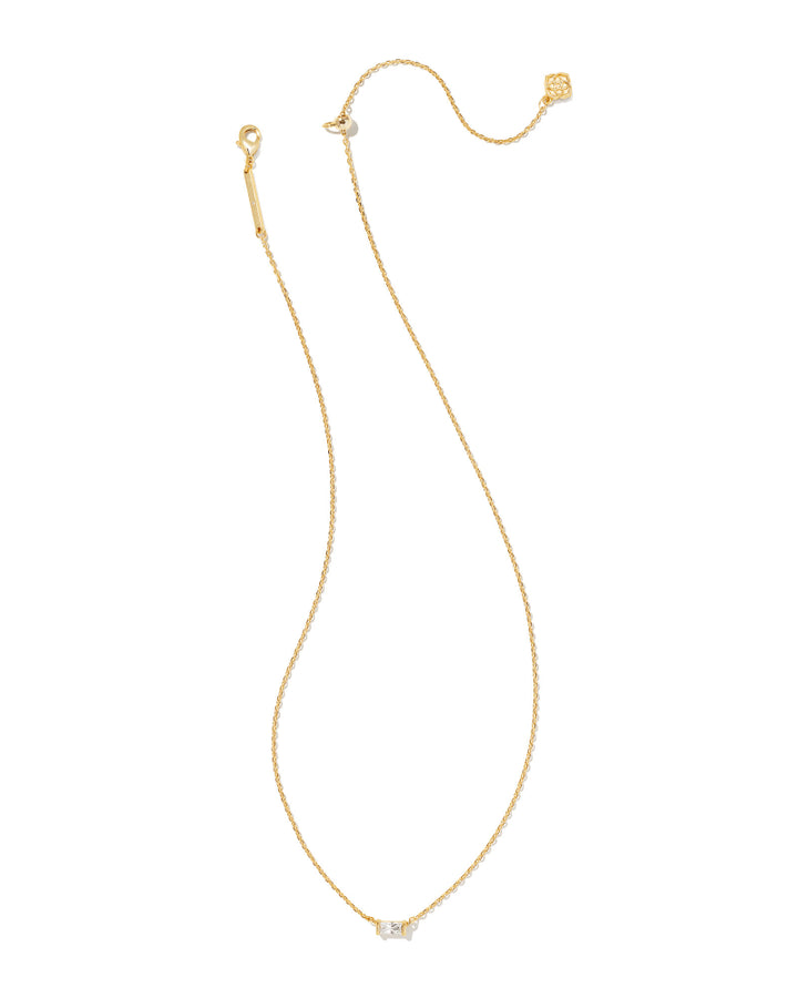 Kendra Scott Juliette Gold Pendant Necklace in White Crystal