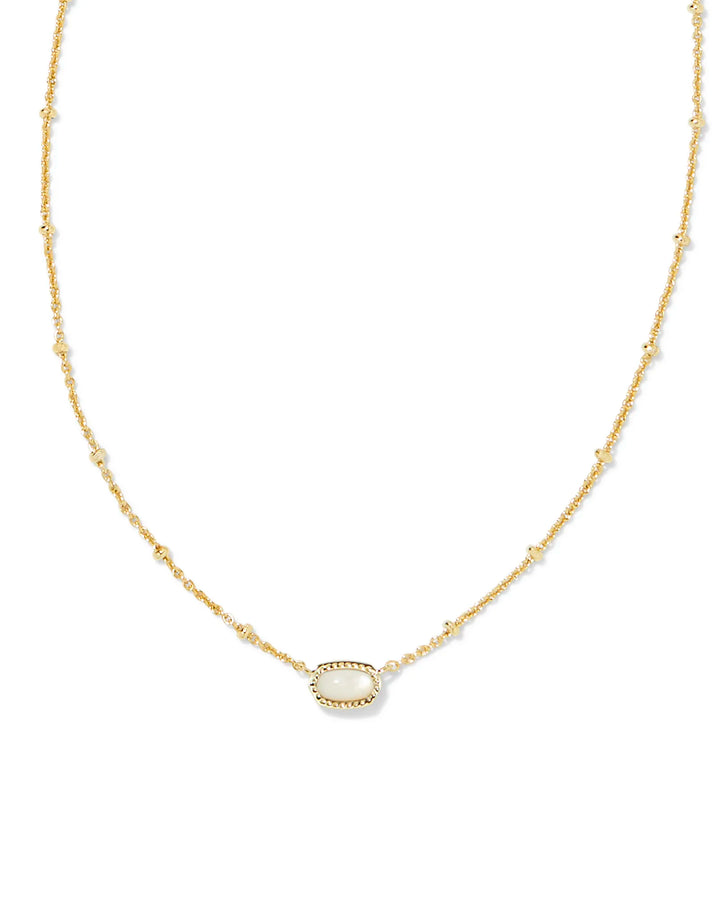 Kendra Scott Mini Elisa Gold Satellite Short Pendant Necklace in Ivory