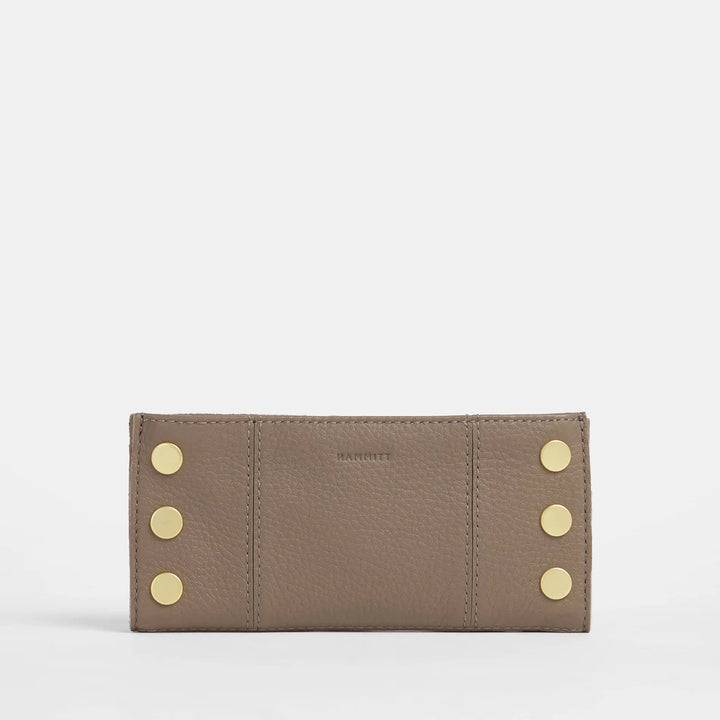 Hammitt 110 North Bifold Leather Wallet in Sculpted Taupe/Brushed Gold