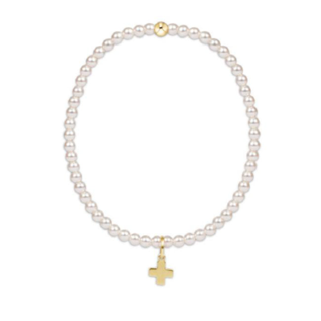 enewton Classic Pearl 3mm Bead Bracelet - Signature Cross