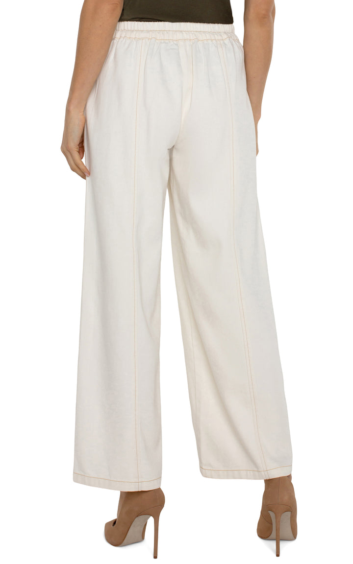 Liverpool Los Angeles Wide Leg Trouser in Antique Ecru