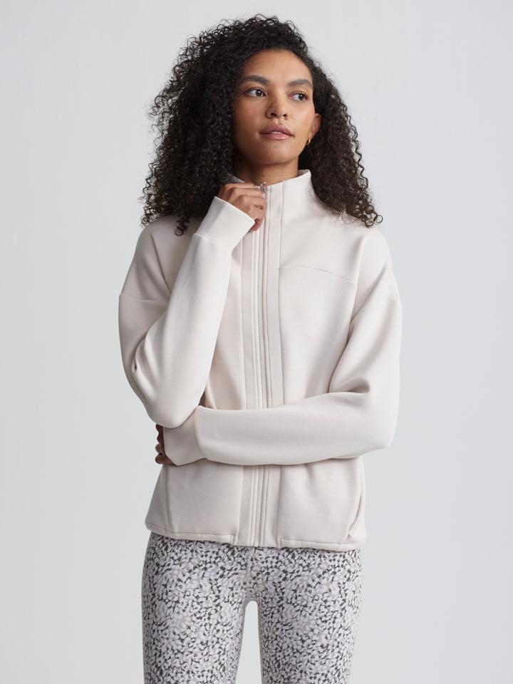 Varley Tayah Zip-Through Midlayer Silver Grey