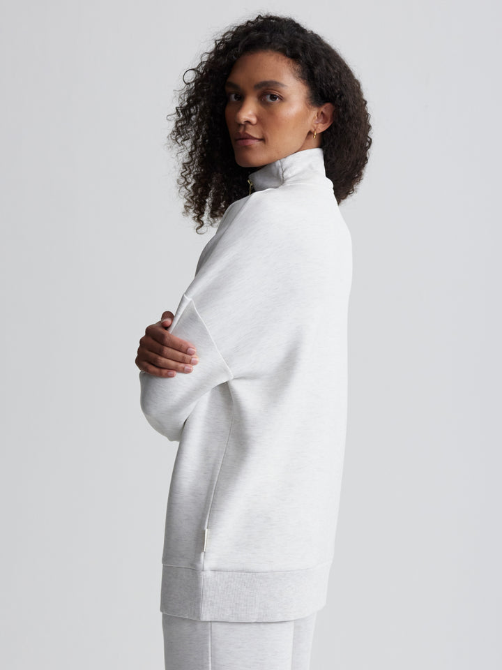 Varley Masie Longline Sweat in Ivory Marl