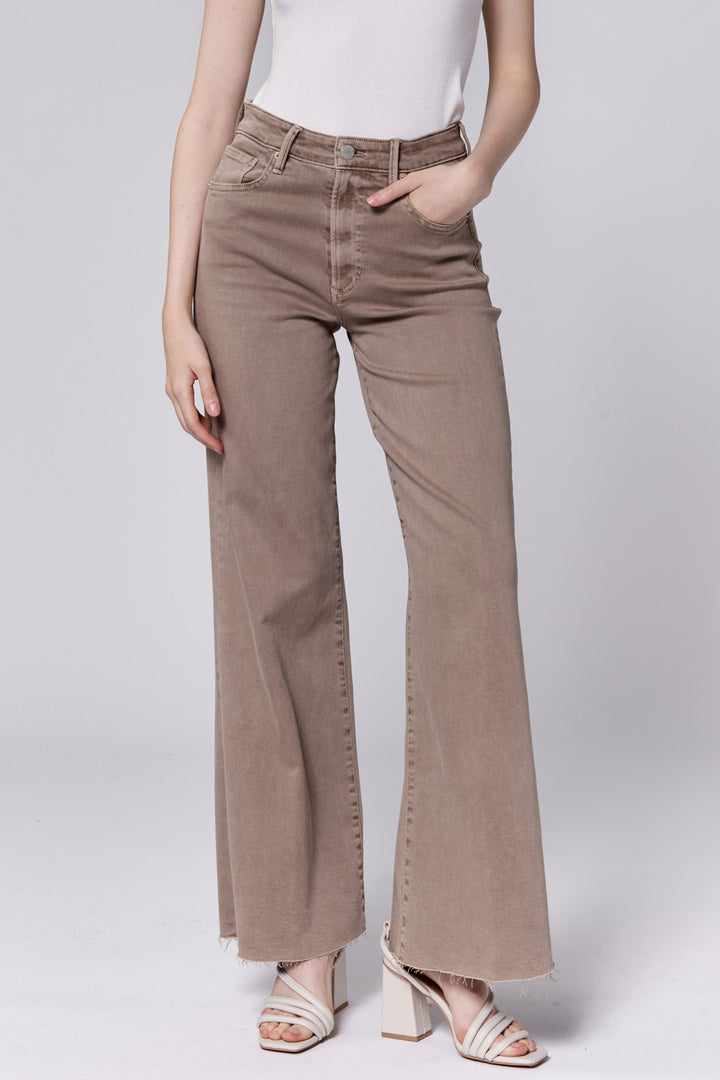 Dear John Fiona High Rise Wide Leg Jeans in Mink