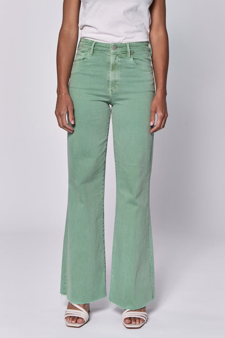 Dear John Fiona High Rise Wide Leg Jeans in Iceberg Green