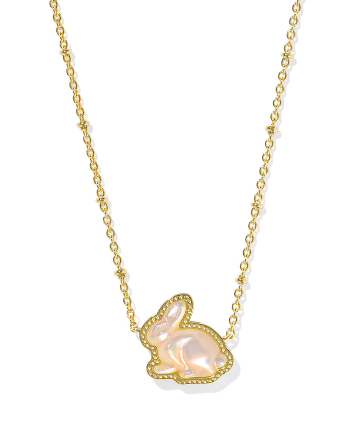 Kendra Scott Bunny Gold Short Pendant Necklace in White Mother-of-Pearl