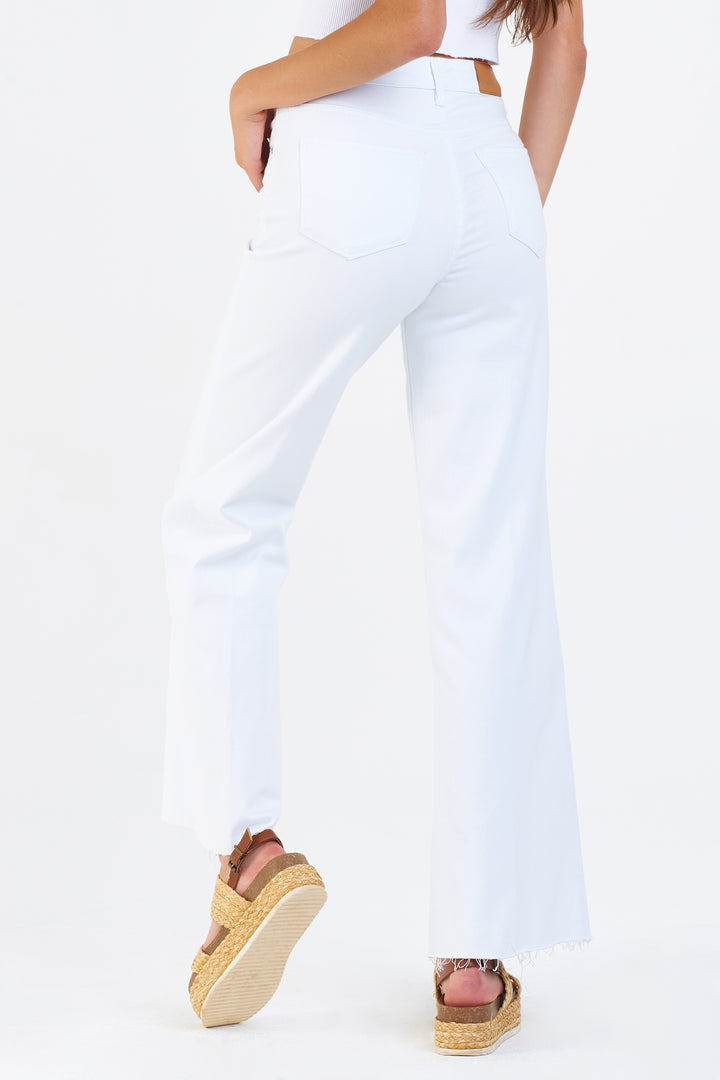 Dear John Fiona High Rise Wide Leg Jeans in White