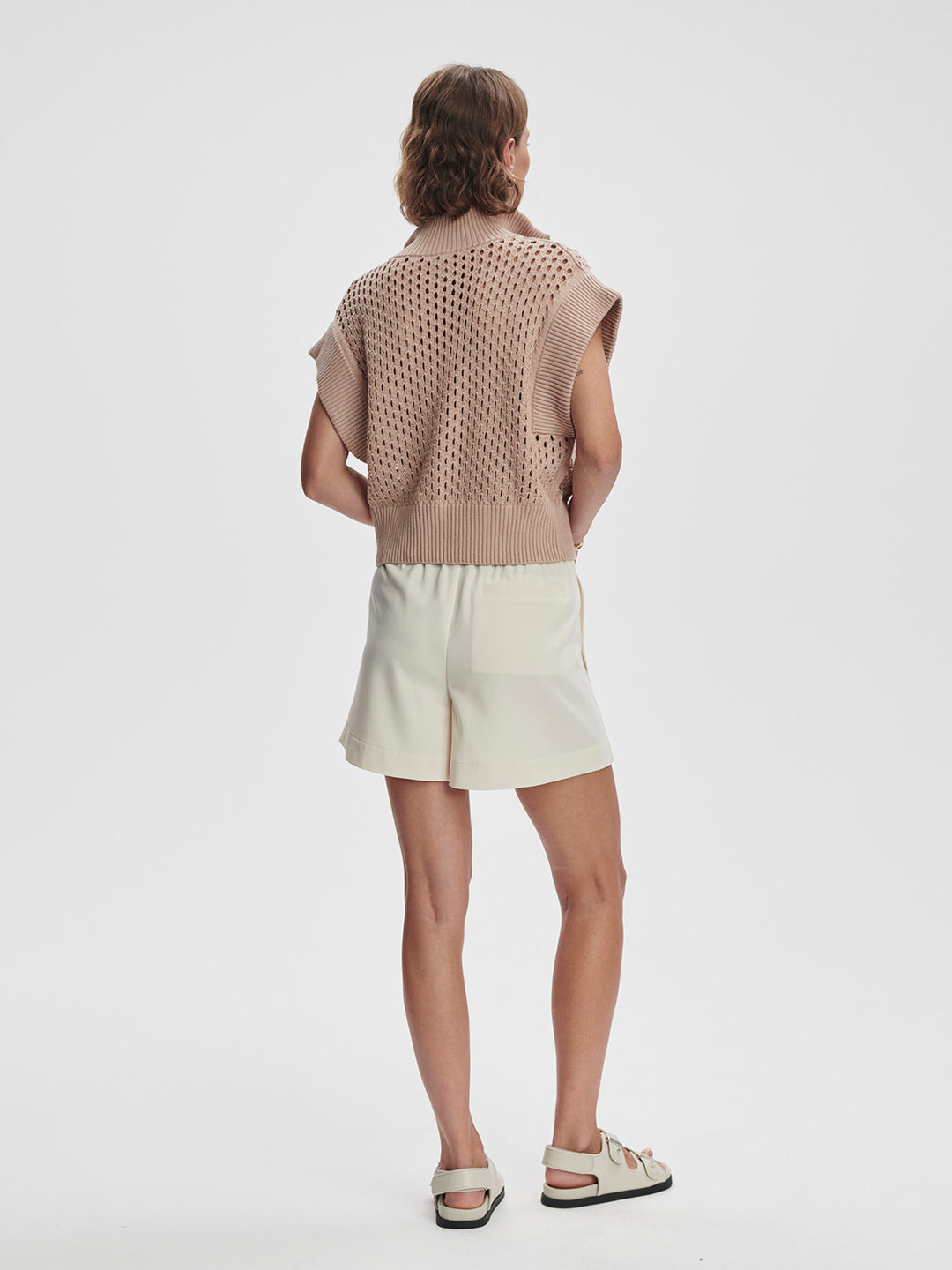 Varley Gaines Half-Zip Knit in Light Taupe