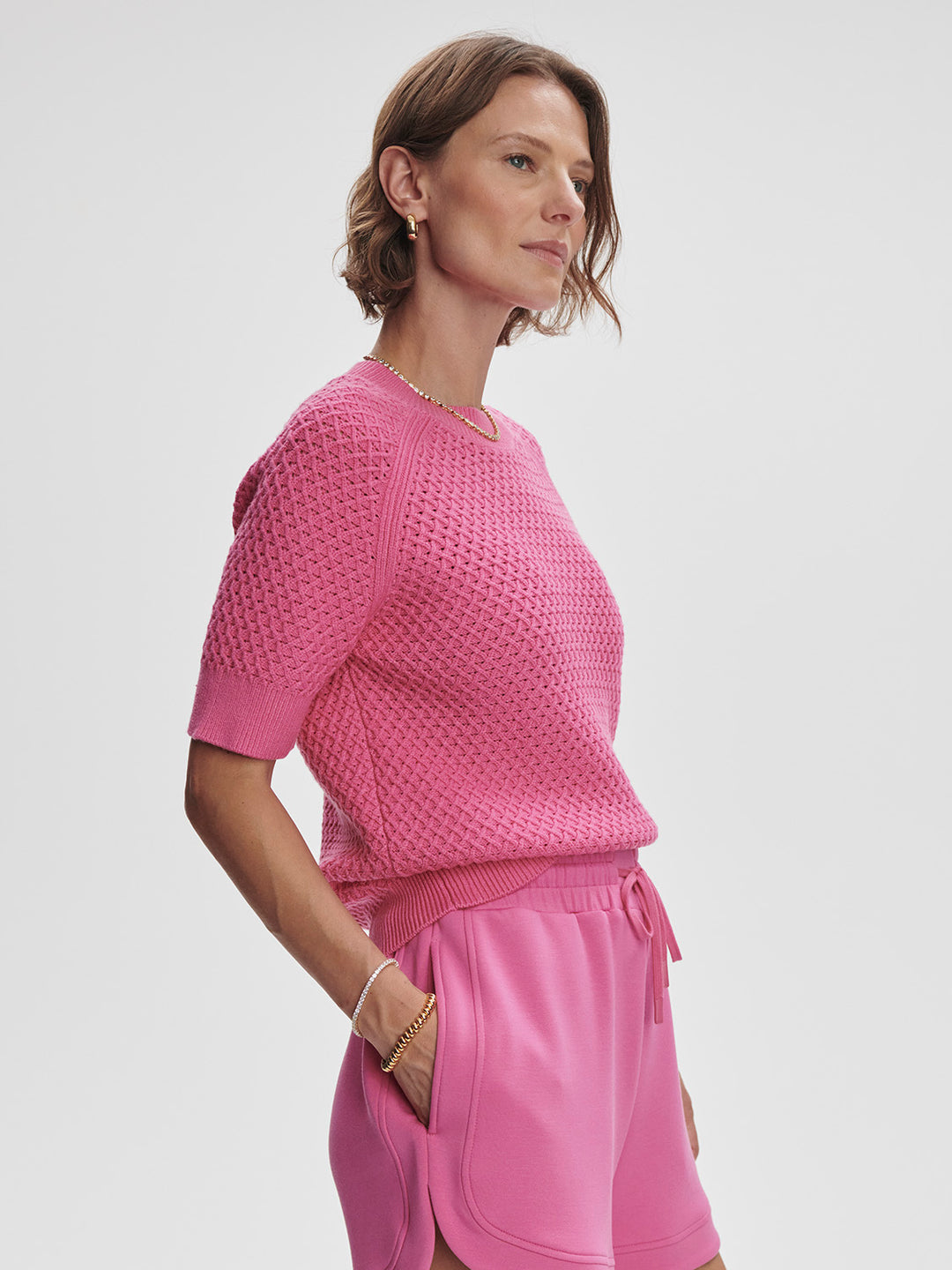 Varley Lucy Knit Top in Ibis Rose