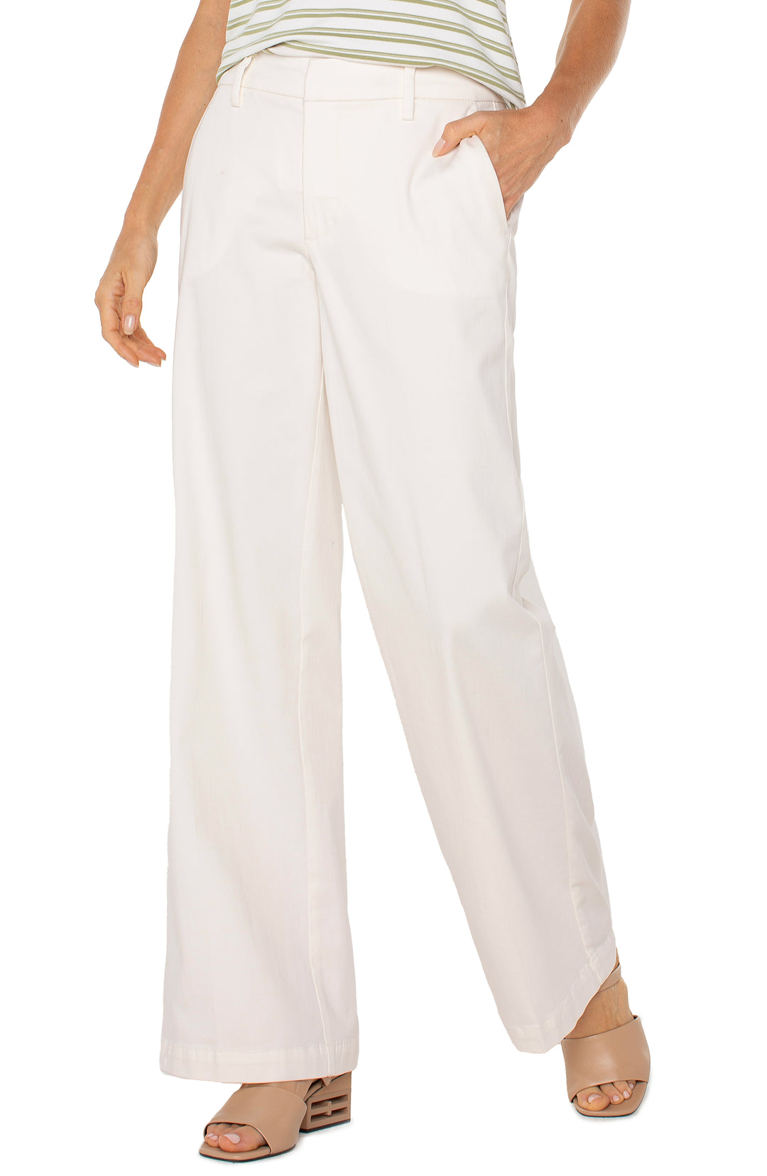 Liverpool Los Angeles Kelsey Wide Leg Trouser in Bone