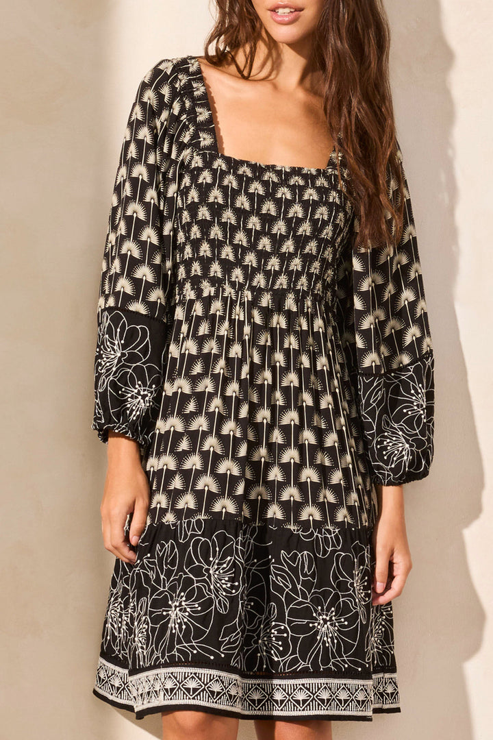 Tribal Wear 2 Ways Black Printed Dress