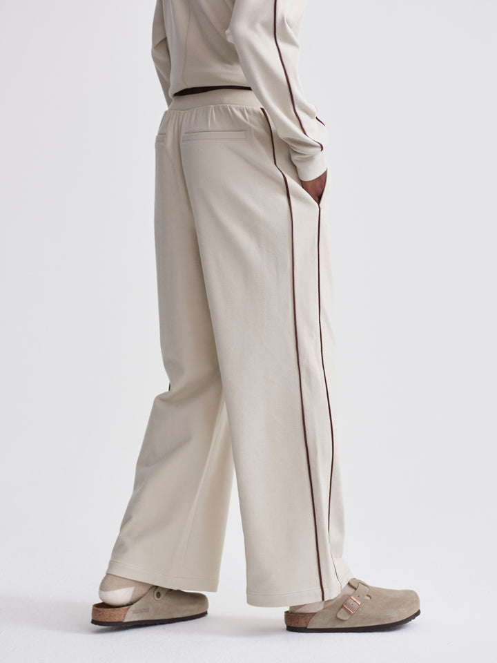 Varley Brushed Rib Wide Leg Pant 30" in Cement Marl