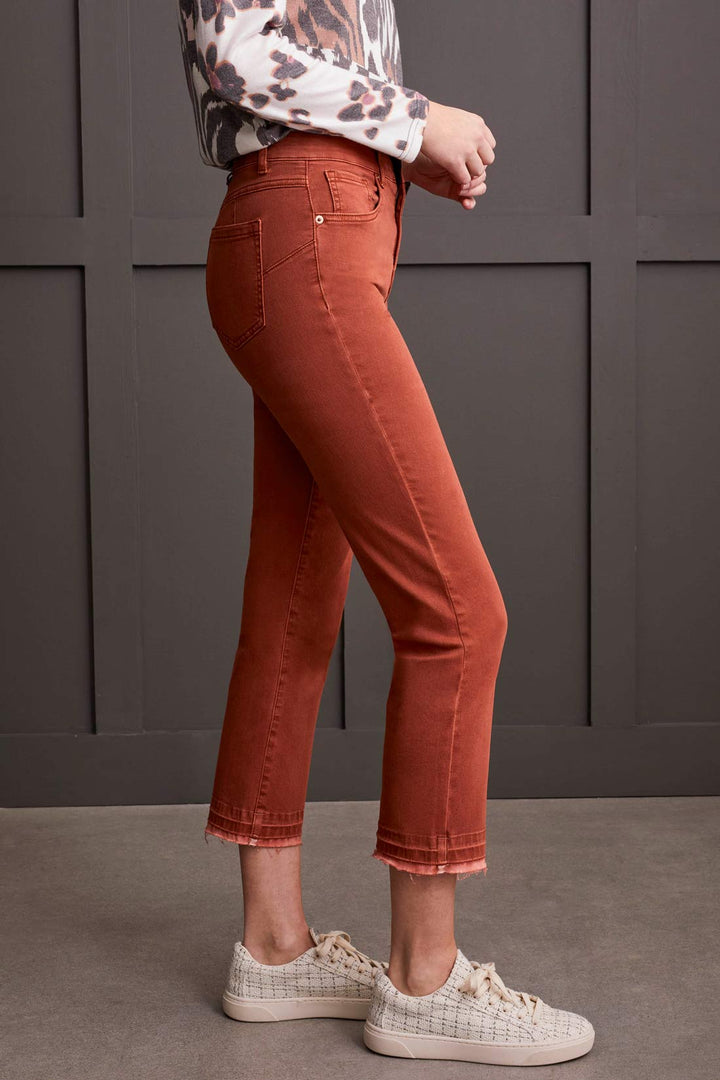 Tribal Sophia Microflare Crop Jean in Marsala