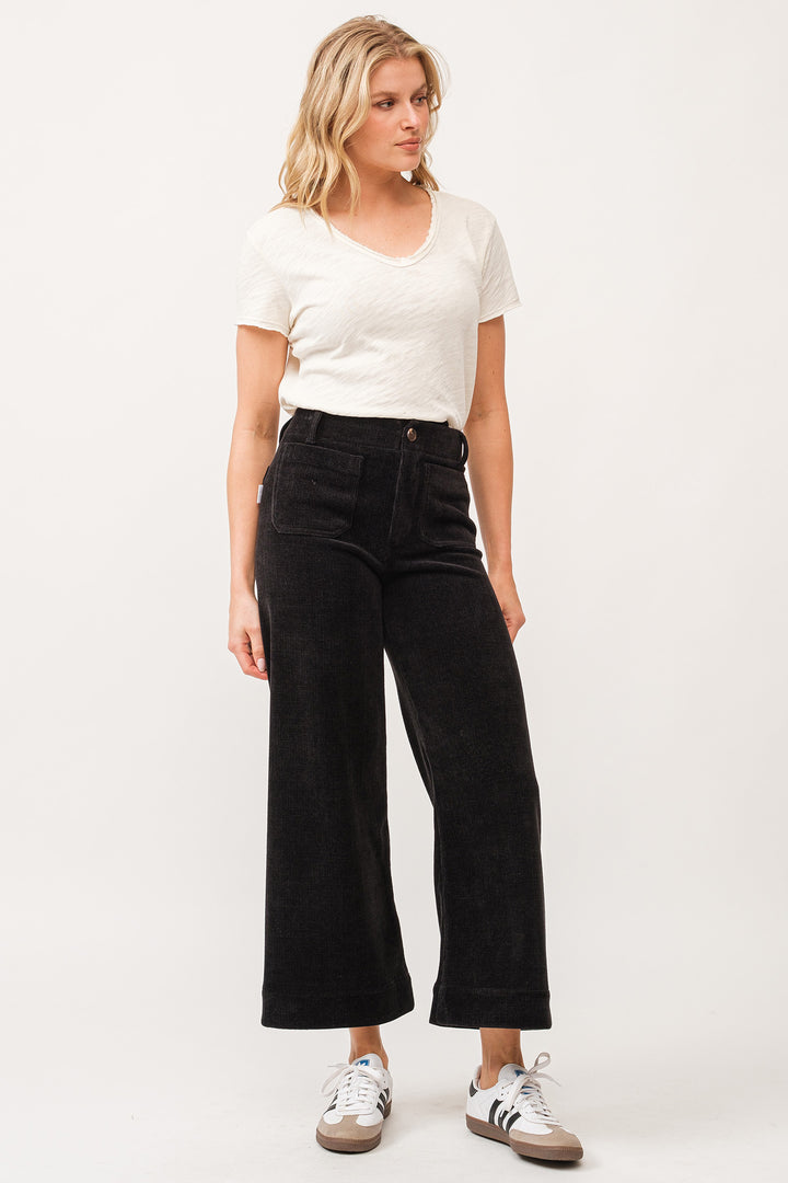 Dear John Audrey High Rise Wide Leg Jean in Black